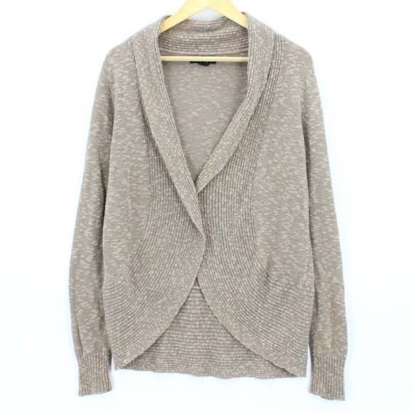 Kenneth Cole Cardigan Sweater Women's Casual Tan Open Front Long Sleeve Size L - Picture 1 of 7